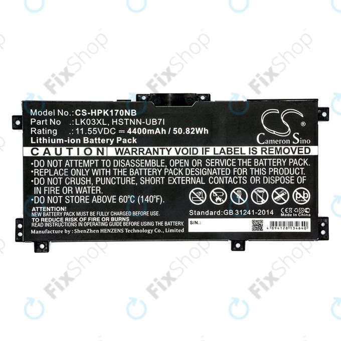 Batterie pour HP Pavilion X360 15-CR0001NM, 4400mAh, Li-Ion, 11.55V, LK03XL, HQ