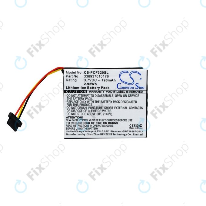 Batterie pour Pioneer AVIC-F320BT, 790mAh, Li-Ion, 3.7V, 338937010176, HQ