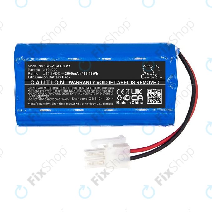 Batterie pour Concept VR2000, Zaco A4s, A6, A8s, A9s, 2600mAh, Li-Ion, 14.8V, 501929, HQ