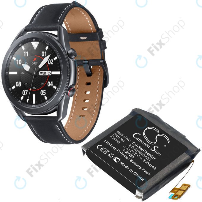 Batterie pour Samsung Galaxy Watch 3 45mm R840, R845, 330mAh, Li-Pol, 3.85 V, EB-BR840ABY, HQ