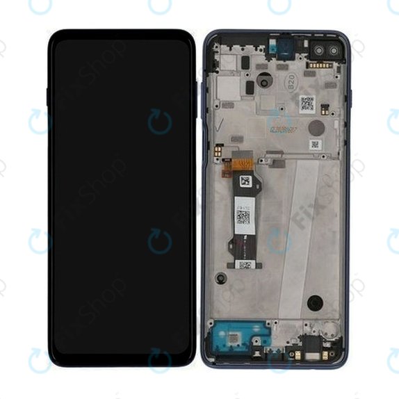 Motorola Moto G 5G Plus XT2075 - Écran LCD + Écran Tactile + Cadre (Bleu Surf) - 5D68C16996 Genuine Service Pack