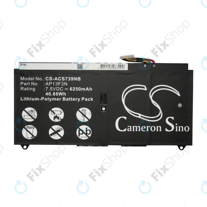 Batterie pour Acer Aspire S7, 6250mAh, Li-Pol, 7.5V, AP13F3N, HQ