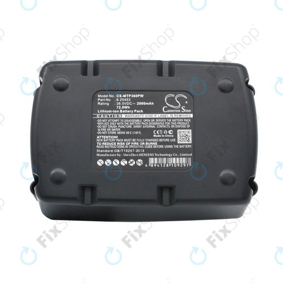Batterie pour Metabo Ahs36v, Bha 36 Ltx Compact, 2000mAh, Li-Ion, 36V, 6.25453, HQ