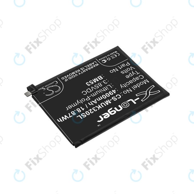 Batterie pour Xiaomi Mi 10T 5G M2007J3SY, 4900mAh, Li-Pol, 3.85 V, BM53, HQ