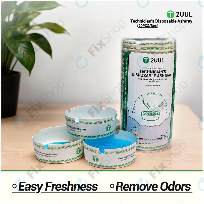 Cendrier jetable pour techniciens, 2UUL AS01, 20 pcs/boîte