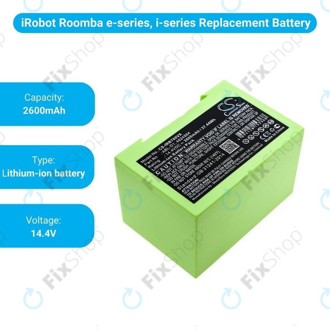 iRobot Roomba e-series, i-series - Batterie ABL-D1, 4624864, ABL-D2 2600mAh HQ