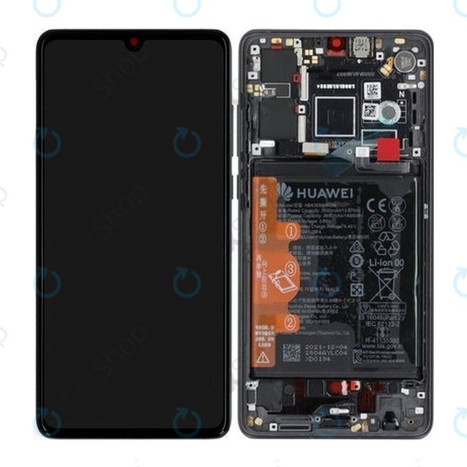 Huawei P30 - Ecran LCD + Ecran Tactile + Cadre + Batterie (Black) - 02354HLT Genuine Service Pack