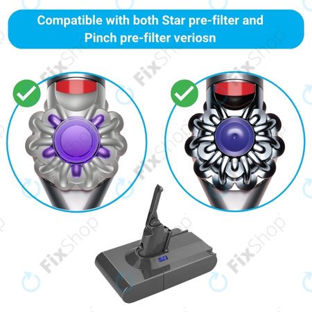 Dyson V8 - Batterie 215681, PM8-US-HFB1497A Li-Ion 21.6V 2500mAh