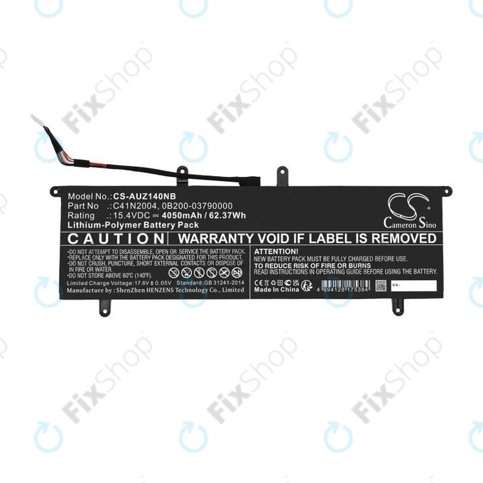 Batterie pour Asus ZenBook DUO 14, 4050mAh, Li-Pol, 15.4V, C41N2004, HQ