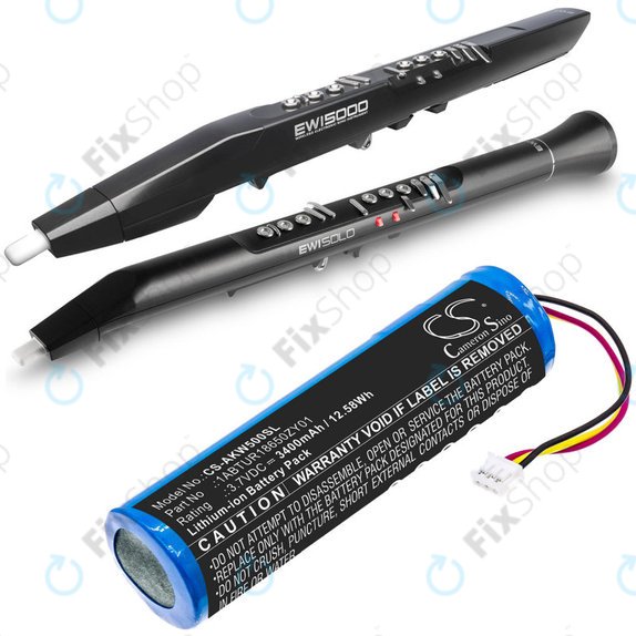 Batterie pour Akai 5000 Solo, Ewi 5000, 3400mAh, Li-Ion, 3.7V, 1ABTUR18650ZY01, HQ