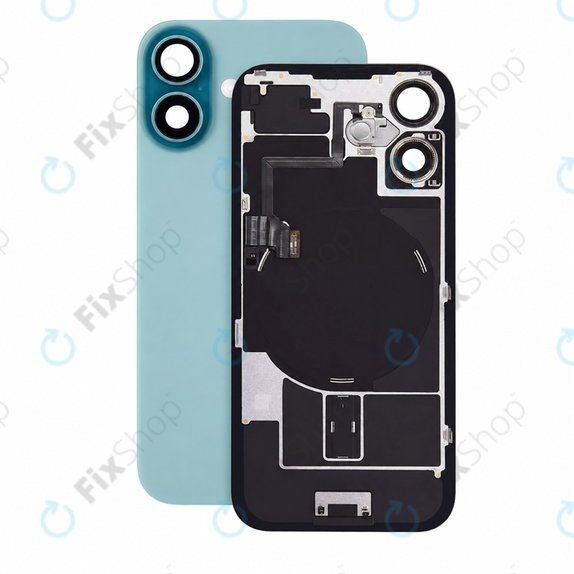 Verre de coque arrière pour iPhone 16, Teal, Pulled A