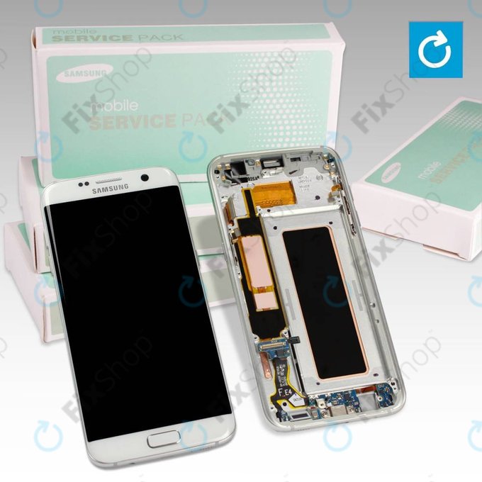 Samsung Galaxy S7 Edge G935F - Ecran LCD + Vitre Tactile + Cadre (Blanc) - GH97-18533D, GH97-18594D, GH97-18767D Genuine Service Pack