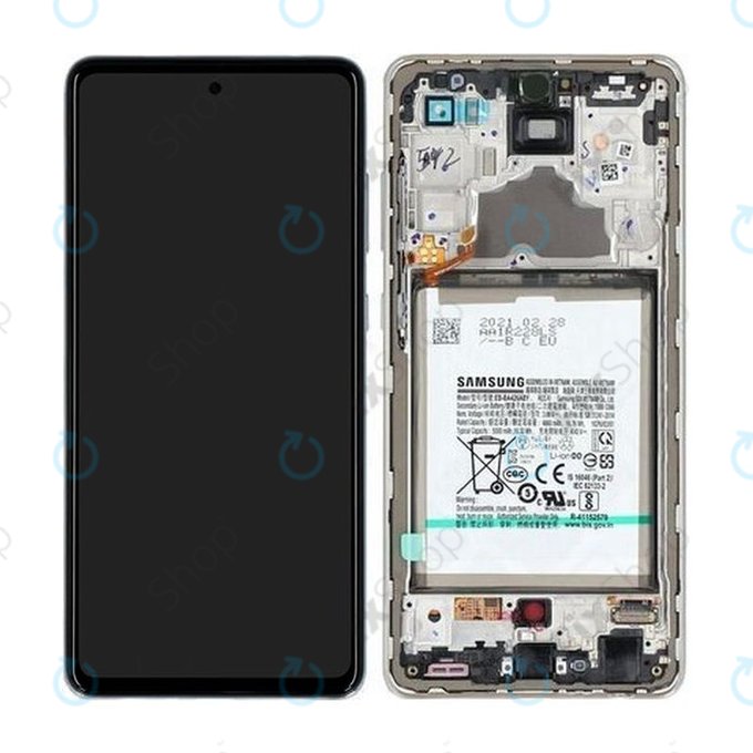 Samsung Galaxy A72 A725F, A726B - Écran LCD + Écran tactile + Cadre + Batterie (Blanc génial) - GH82-25541D, GH82-25542D Genuine Service Pack