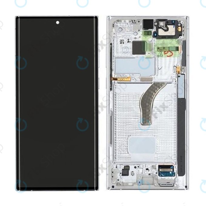 Samsung Galaxy S22 Ultra S908B - Écran LCD + Écran tactile + Cadre (Blanc fantôme) - GH82-27488C, GH82-27489C Genuine Service Pack