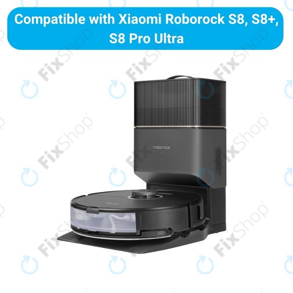 Kit de pièces de rechange pour Xiaomi Roborock S8, S8+, S8 Pro Ultra (2 paires de brosses principales, 4x Filtre, 4x Brosse latérale – noire, 4x Chiffon de vadrouille, 4x Sac à poussière)