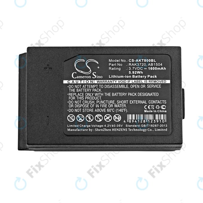 Batterie pour Akerstroms Mercury 8B, Jupiter, Era 150J, 1600mAh, Li-Ion, 3.7V, RAK3720, HQ
