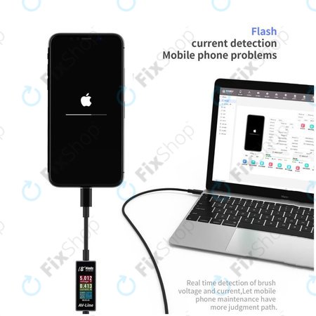 AV-Line - Câble de chargement à détection intelligente (Lightning - USB-C)