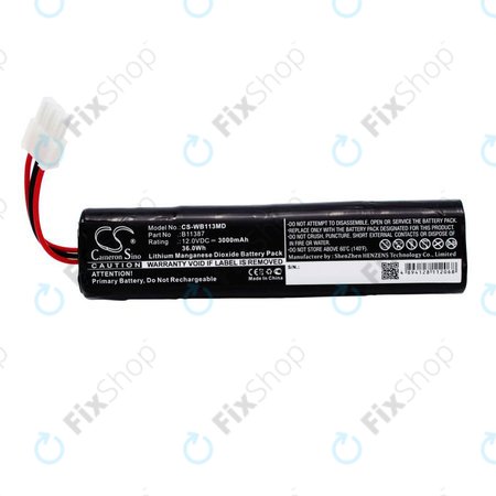 Batterie pour Schiller America AED 10 Jump Start, 3000mAh, Li-MnO2, 12V, 00185-2, HQ