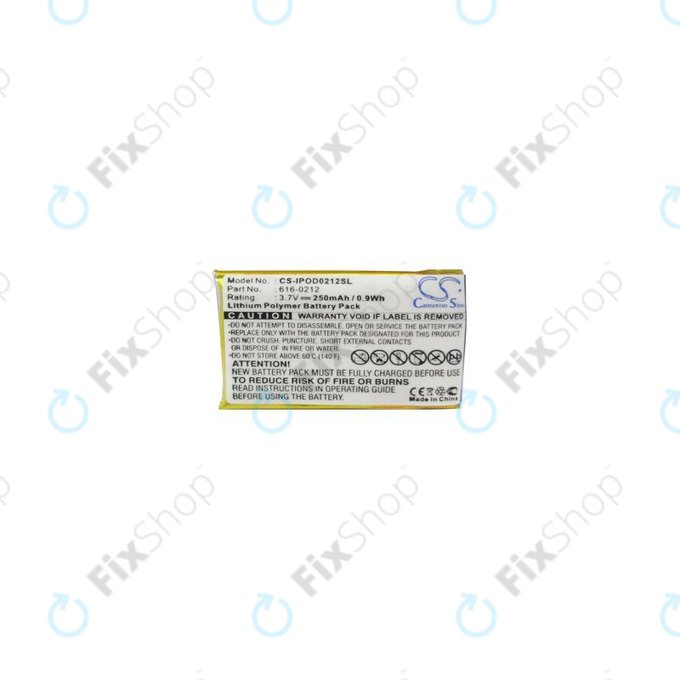 Apple iPod Shuffle (1ère génération) - Batterie 616-0212 250mAh HQ