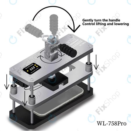 Wylie WL-758 Pro - Presse chauffante pour la réparation d’écrans et de coques arrière, 220V, EU
