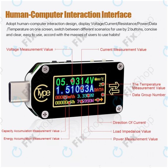 Joy-it JT-TC66C - Multimètre USB (USB-C)