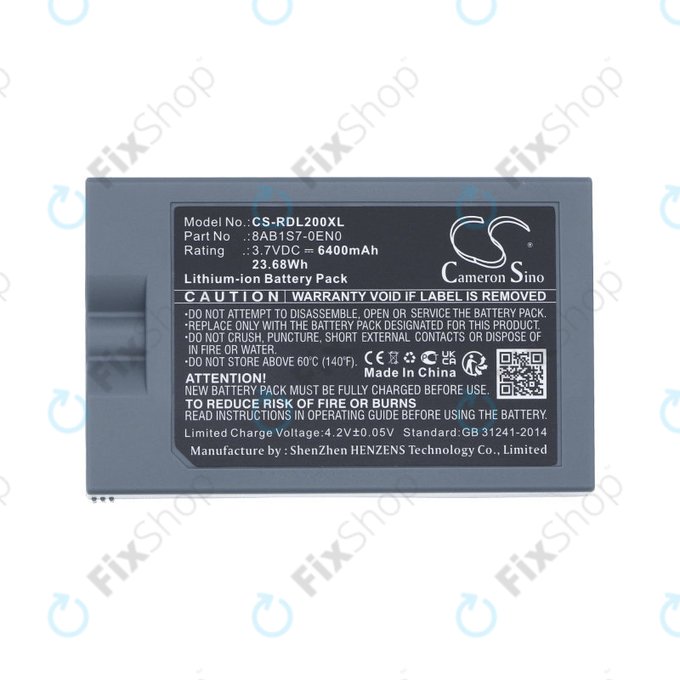 Batterie pour Ring Video Doorbell 2, 3, 4, 6400mAh, Li-Ion, 3.7V, 8AB1S7-0EN0, HQ