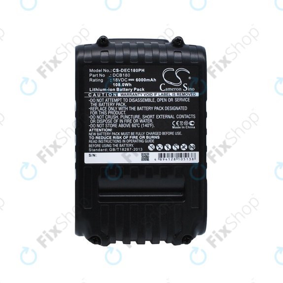 Dewalt série CL, série DC - Batterie DCB18x / DCB20x Li-Ion 18V 6000mAh HQ