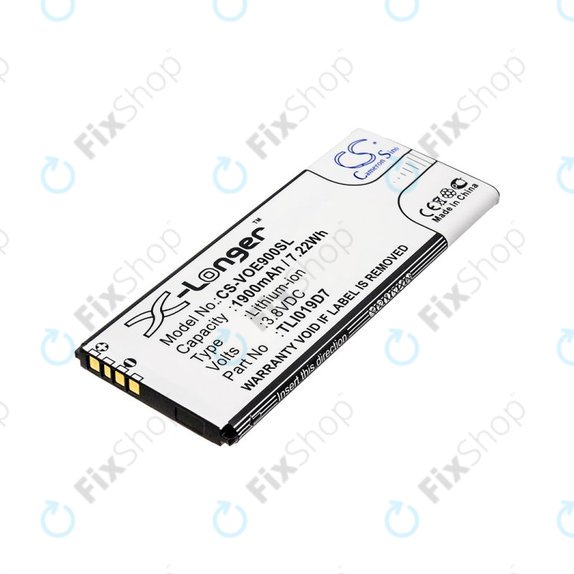 Batterie pour Alcatel 1 Dual Sim, TCL 5033, Vodafone VFD, Telstra, 1900mAh, Li-Ion, 3.8V, TLI019D7, HQ