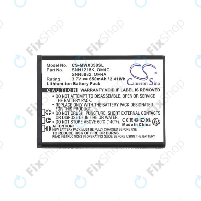 Batterie pour Motorola Gleam +, 650mAh, Li-Ion, 3.7V, OM4A, OM4C, HQ