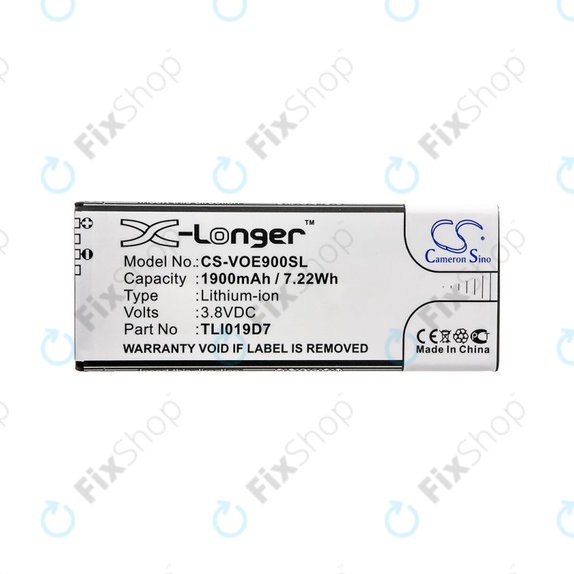 Batterie pour Alcatel 1 Dual Sim, TCL 5033, Vodafone VFD, Telstra, 1900mAh, Li-Ion, 3.8V, TLI019D7, HQ