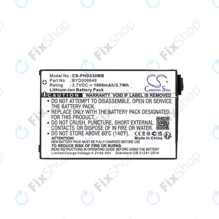 Batterie pour Philips Avent Eco SCD535 DECT, 1000mAh, Li-Ion, 3.7V, BYD001743, HQ