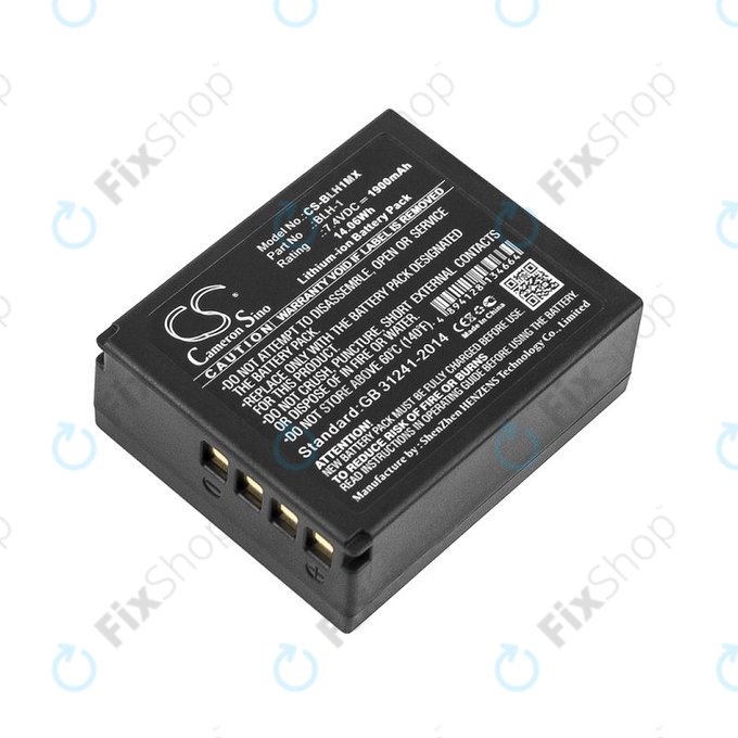 Batterie pour Olympus EM1, 1900mAh, Li-Ion, 7.4V, BLH-1, HQ
