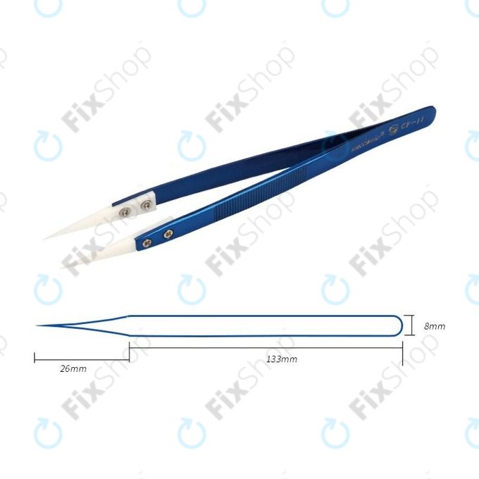 Mechanic CF-11 - Pince à épiler de précision en céramique résistante à la chaleur, pointe droite