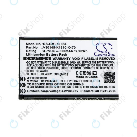 Batterie pour Saiet Lumina, Ready, Single, Brondi Amico Favoloso, Gigaset GI390, 590, 800mAh, Li-Ion, 3.7V, V30145-K1310-X470, HQ