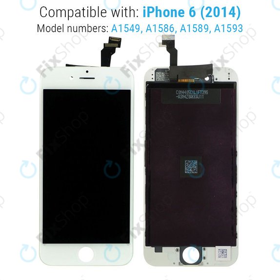 Écran pour iPhone 6, White, Tactile avec cadre