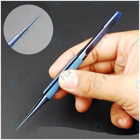 2UUL Tête droite BlueT – Pince à épiler en alliage de titane pour un saut de fil précis (0,1 mm)