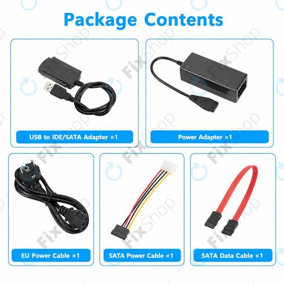 Adaptateur USB 2.0 vers IDE / SATA pour HDD/SSD 2,5" et 3,5", avec alimentation EU