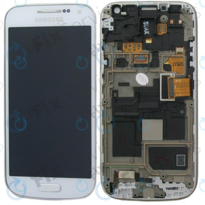 Samsung Galaxy S4 Mini i9195 - Écran LCD + Ecran Tactile + Cadre (White Frost) - GH97-14766B Genuine Service Pack