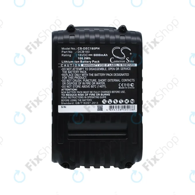 Dewalt série CL, série DC - Batterie DCB18x / DCB20x Li-Ion 18V 6000mAh HQ