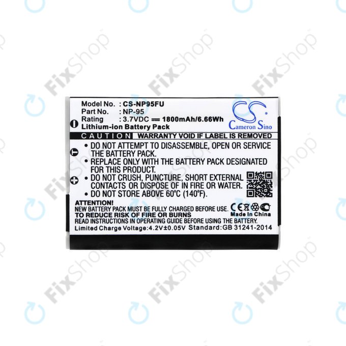 Batterie pour Fujifilm FinePix F30, Ricoh GXR, 1800mAh, Li-Ion, 3.7V, DB-90, HQ