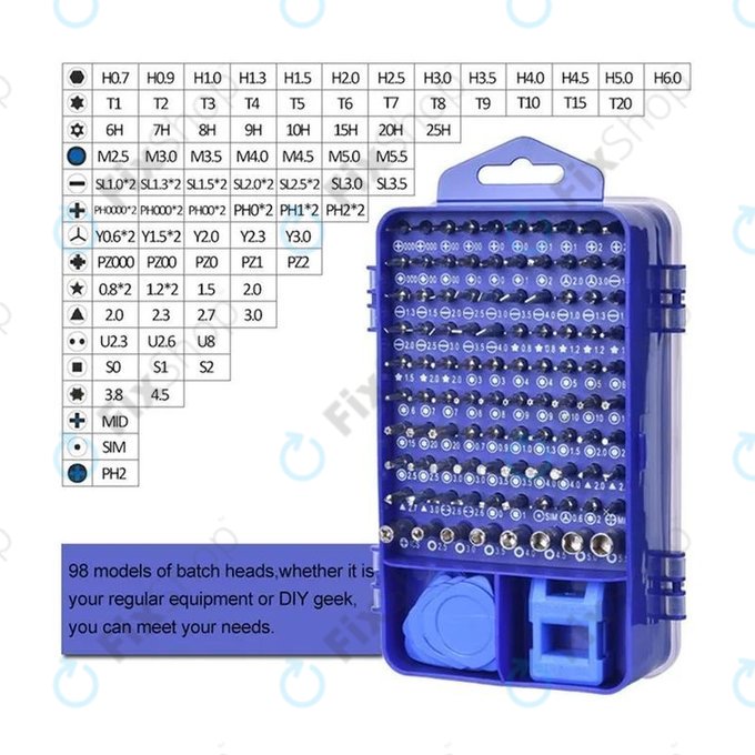 Kingsdun - Jeu de tournevis et embouts de précision pour réparation de téléphones portables, PC et électroniques 115 en 1
