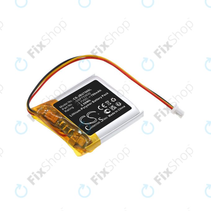 Batterie pour JBL Tune 750, 700mAh, Li-Pol, 3.7V, GSP753030, HQ