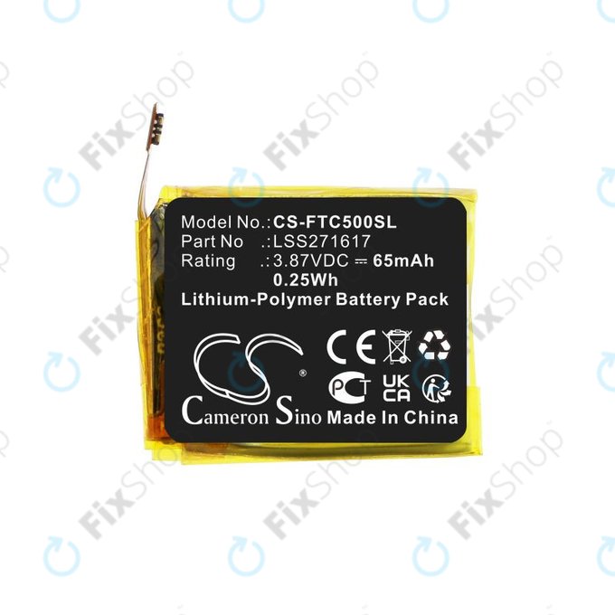 Batterie pour Fitbit Charge 5, 65mAh, Li-Pol, 3.87V, LSS271617, HQ