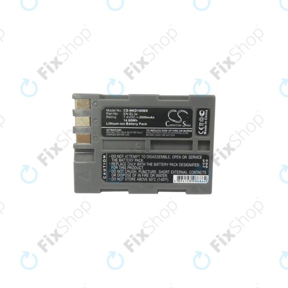 Nikon D50, D70, D80, D90, D100, D200, D300, D700, D900 - Batterie EN-EL3e Li-Ion 2000mAh HQ