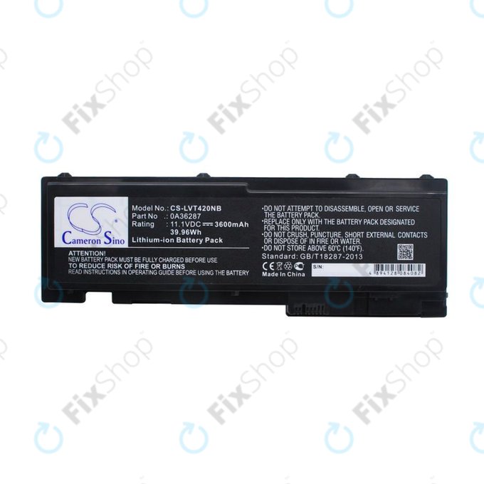 Batterie pour Lenovo Thinkpad T420s, T420si, 3600mAh, Li-Ion, 11.1V, 0A36287, HQ