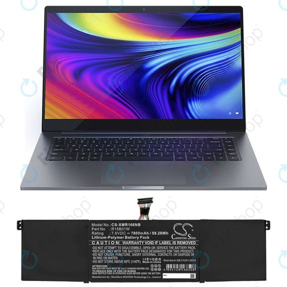 Batterie pour Xiaomi Mi Pro 15.6 i3, i5, i6, 7800mAh, Li-Pol, 7.6V, R15B01W, HQ