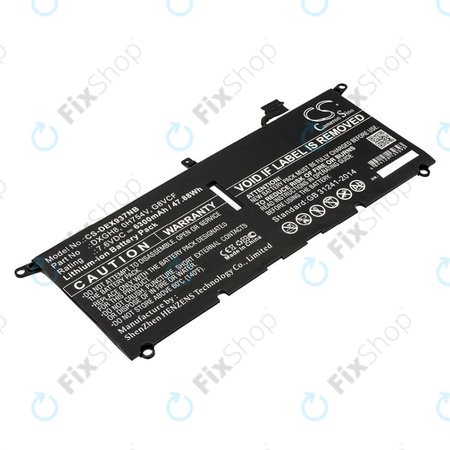 Batterie pour Dell XPS 13 9370, 6300mAh, Li-Ion, 7.6V, DXGH8, HQ