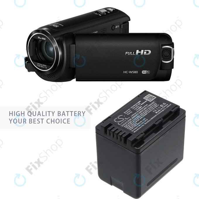 Batterie pour Panasonic HC-550EB, 4040mAh, Li-Ion, 3.6V, VW-VBT380, HQ