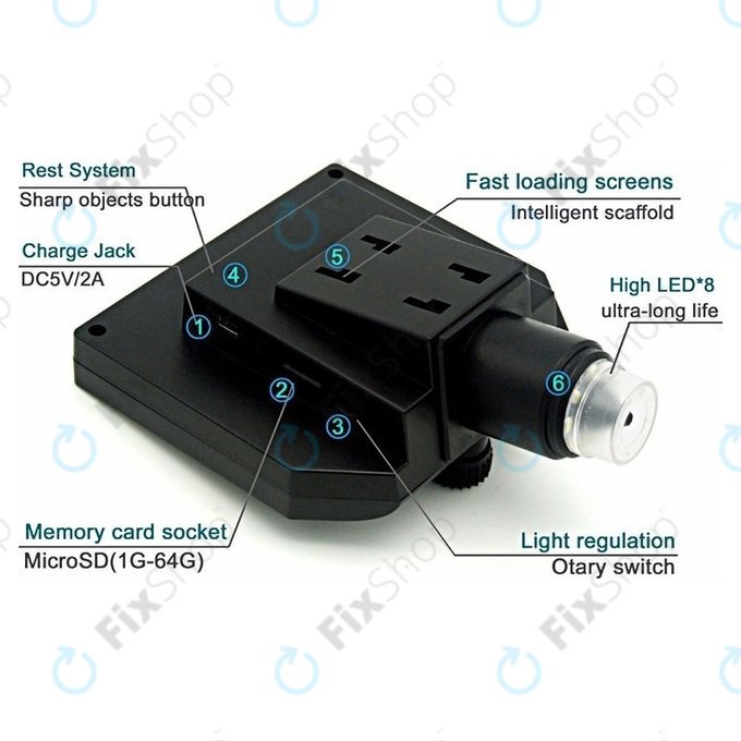 Microscope numérique portable Wi-Fi / Caméra / Loupe (1080p)
