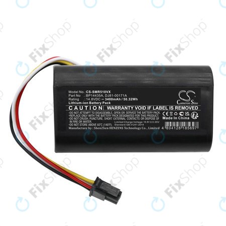Batterie pour Samsung PowerBot-E, Eureka i5, Midea i5, i9, 3400mAh, Li-Ion, 14.8V, BP14435A, HQ